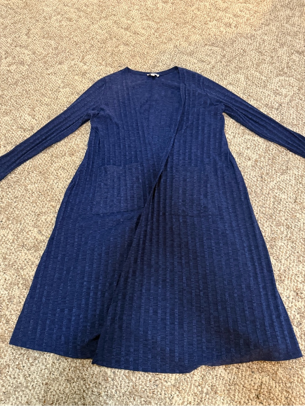 LuLaRoe Long Ribbed Open-Front Cardigan - Navy Blue